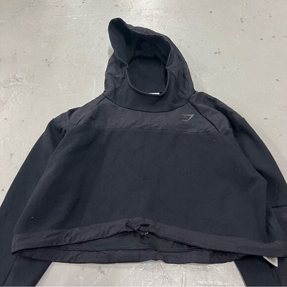 Gymshark Black Cropped Hoodie Jacket Women’s Athletic Gym Sport Size Small - Picture 4 of 4